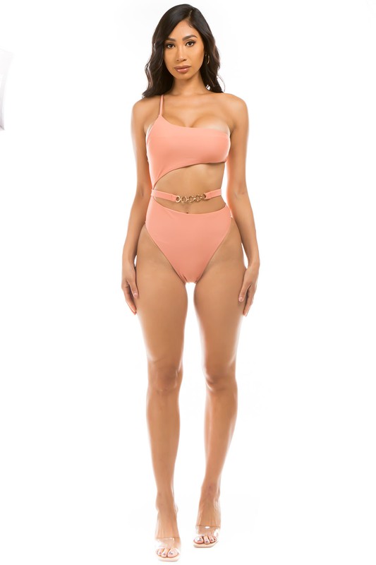 Chic Belt One Piece Swimsuit