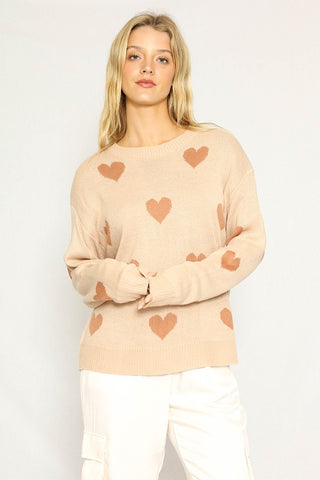 Light Pink with Red Hearts Sweater