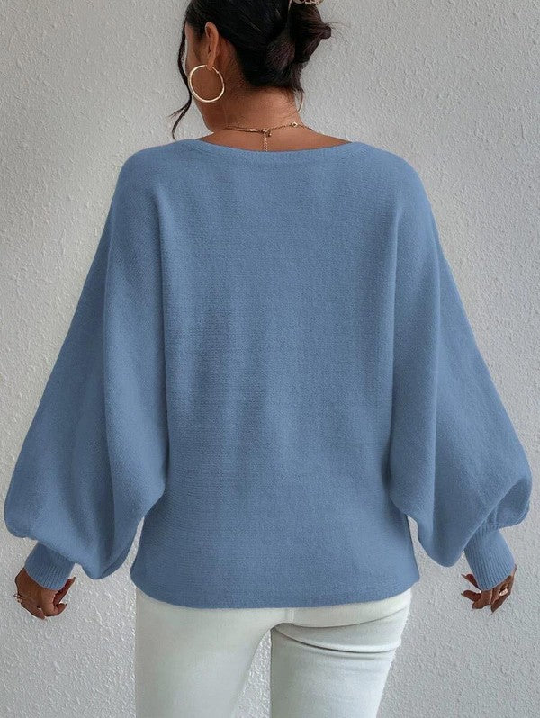 Oversized Balloon Sleeve Sweater