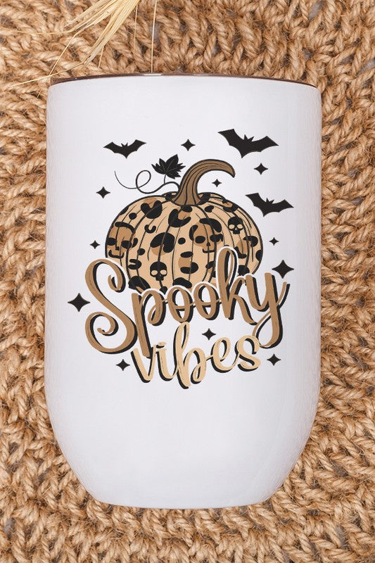 Halloween Leopard Spooky Vibes Wine Cup