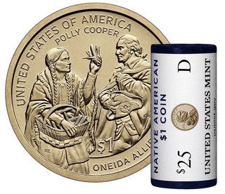2026 Native American $1 Polly Cooper P & D 50-Coin Matched Roll Set OGP