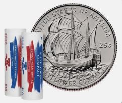 2026 P D Mayflower Compact Quarter 2 Roll Set 80 Coins OGP
