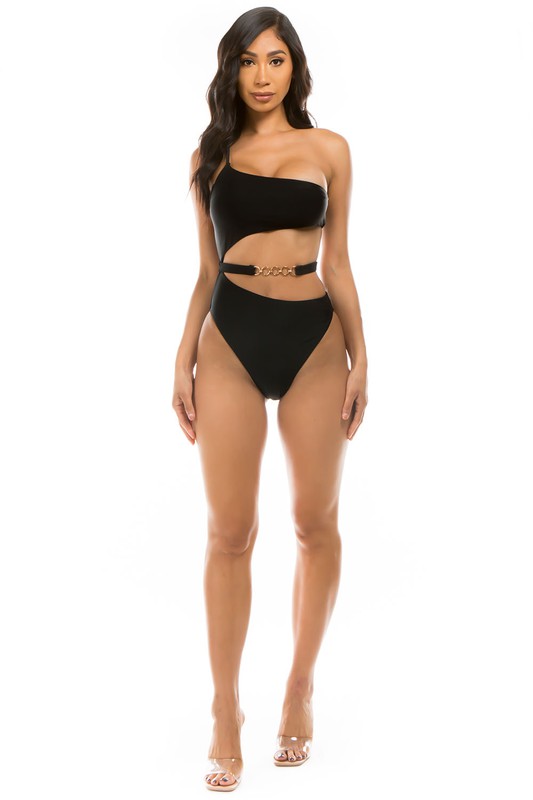 Chic Belt One Piece Swimsuit