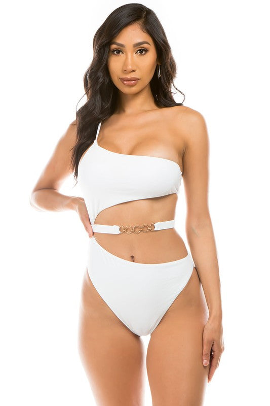 Chic Belt One Piece Swimsuit