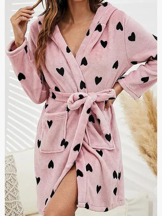 Cupid’s Cozy Embrace Pink Bath Robe