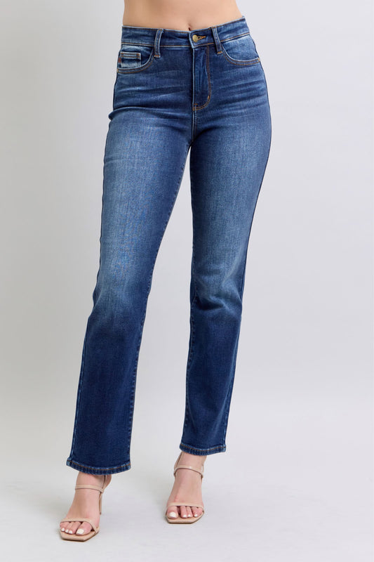 Judy Blue Full Size Washed Straight Leg Jeans with Pockets