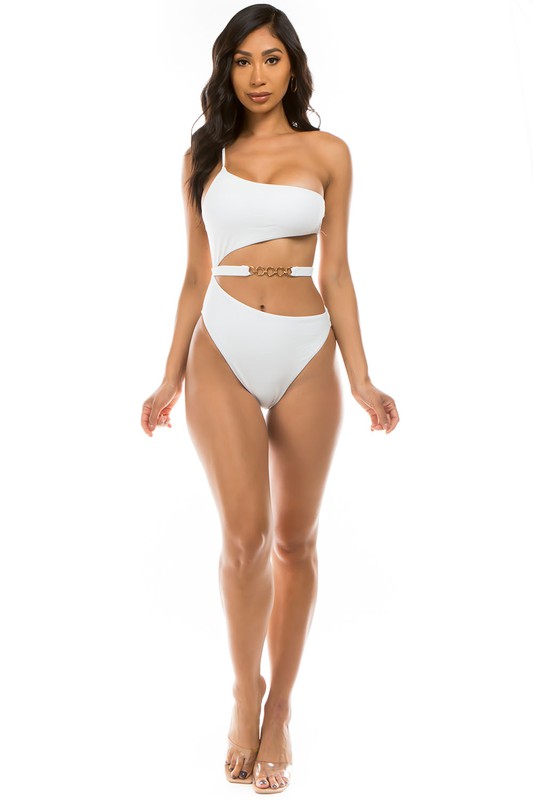 Chic Belt One Piece Swimsuit