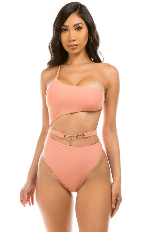 Chic Belt One Piece Swimsuit