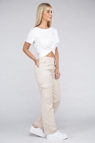 Everyday Wear Elastic-Waist Cargo Pants