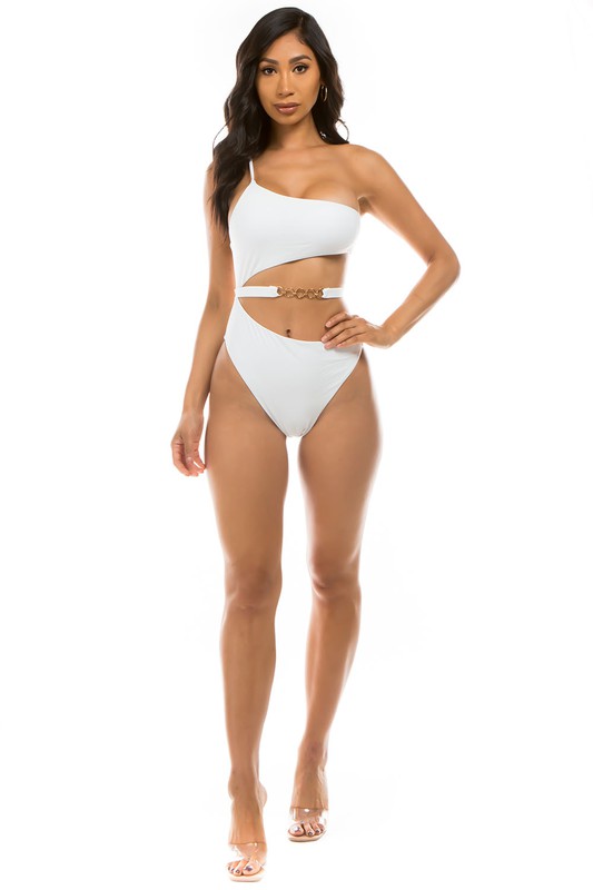 Chic Belt One Piece Swimsuit