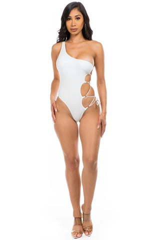 One Piece One Shoulder Size Criss Cross Cut Bathing Suit