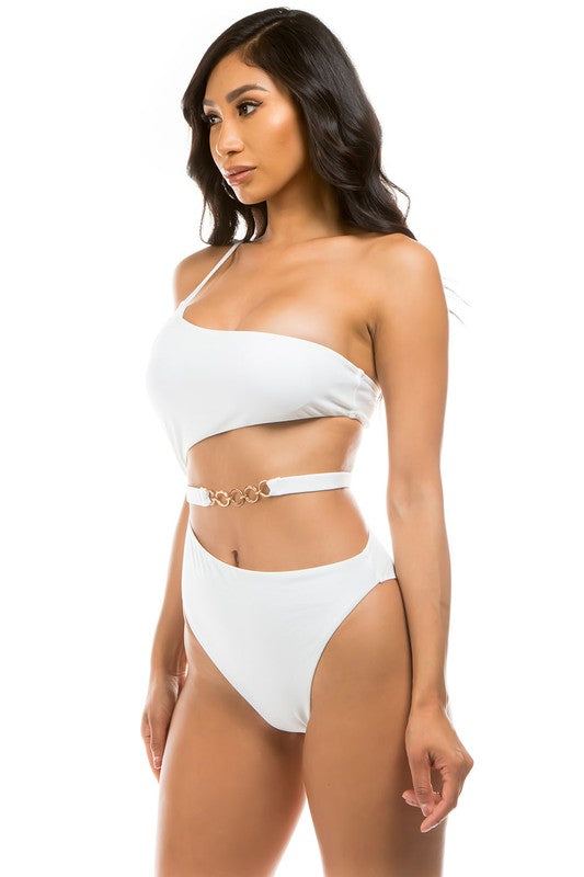 Chic Belt One Piece Swimsuit