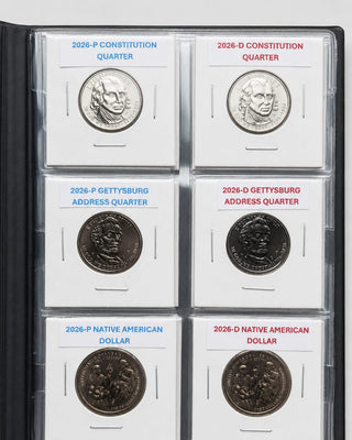 MyJayDe Album 2026 P & D COMPLETE Semiquincentennial 26-Coin BU from Mint Rolls