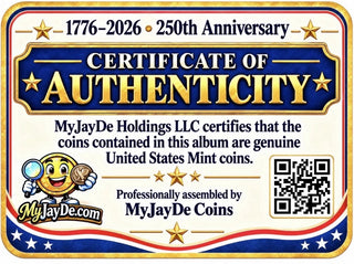 2026 Dual-Dated 1776-2026 P&D Uncirculated American Innovation P&D American Innovation Reverse Proof 30-Coin ALBUM Guardhouse