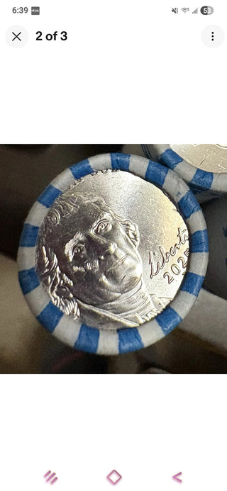 2025 D Jefferson Nickel Rolls 2-Roll Set 80 Coins BU Original Wrap
