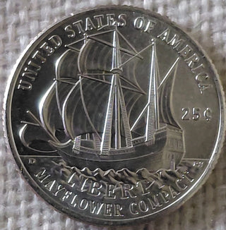 2026 P D Mayflower Compact Quarter 2-Coin Set BU Semiquincentennial